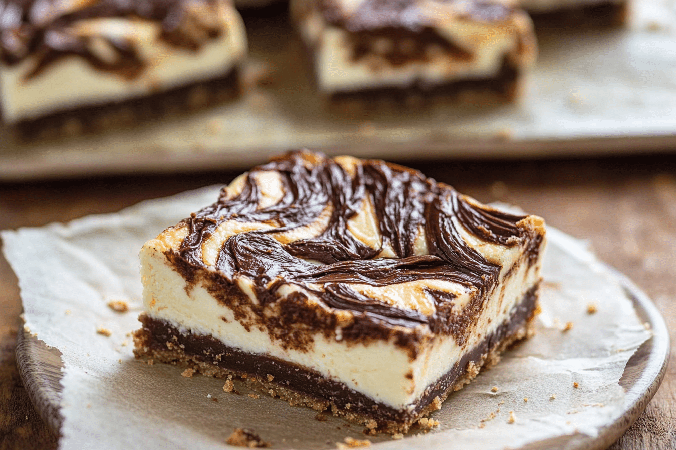 Nutella Swirl Cheesecake Bars