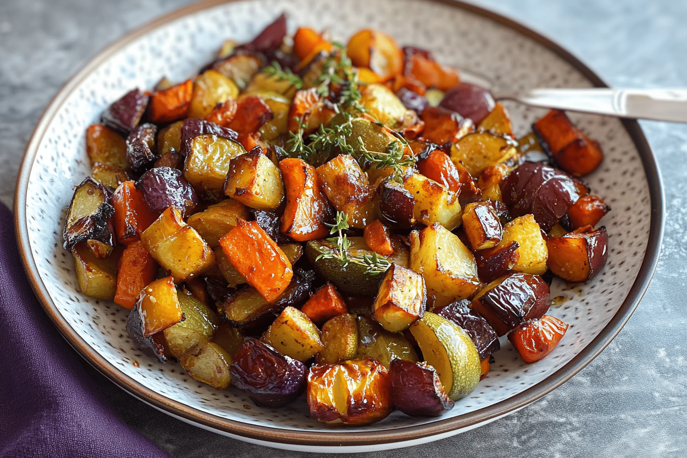 Date Syrup Glazed Roasted Veggies