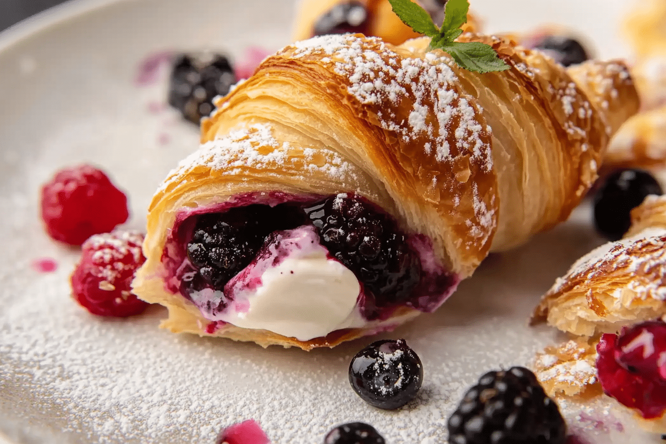 Berries and Cream Filled Croissants