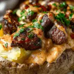Loaded Baked Potato with Steak Bites