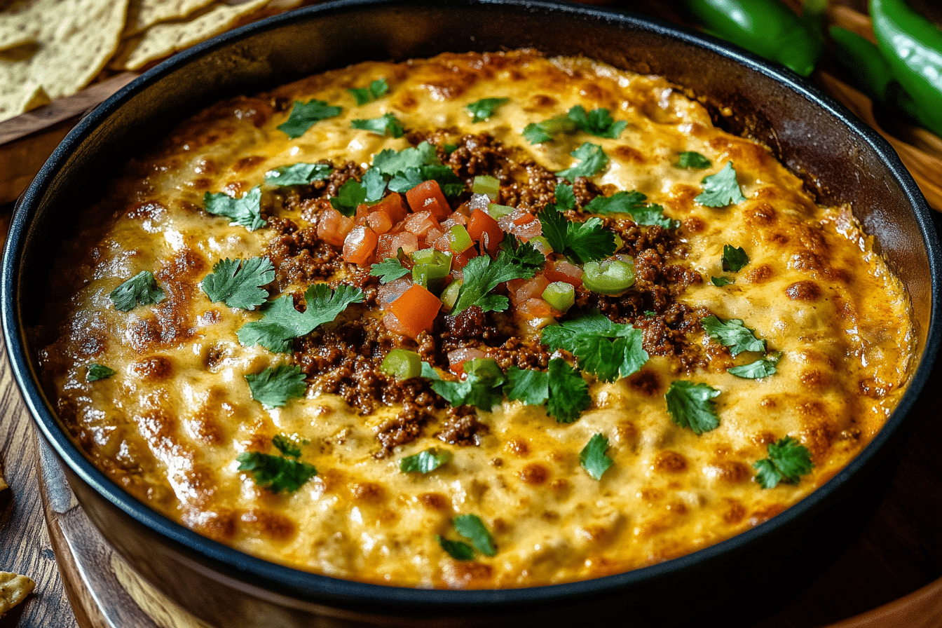 Ground Beef Queso Dip