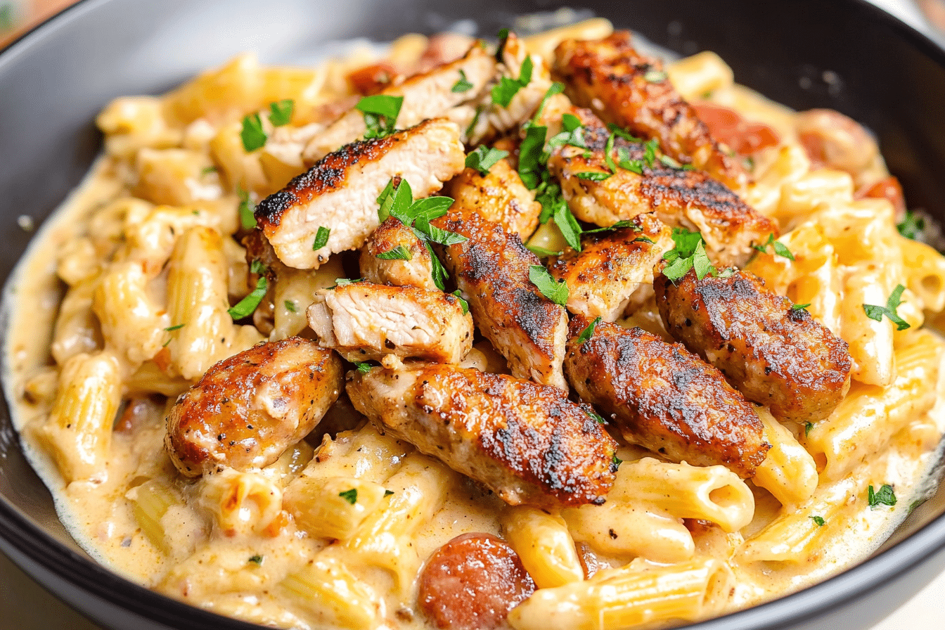 Creamy Italian Sausage Pasta with Cajun Chicken
