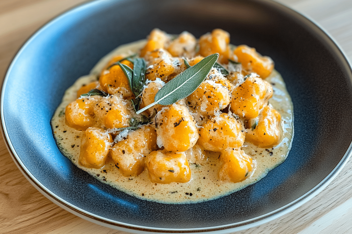 Pumpkin Gnocchi in a Creamy Sage Sauce