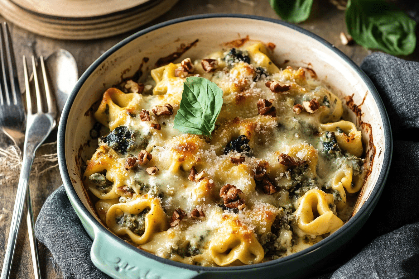 Gorgonzola Tortellini Casserole With Walnuts