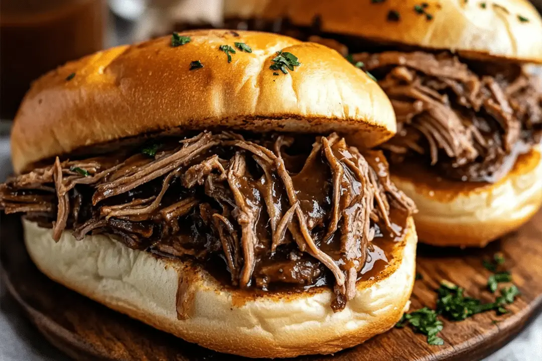 Crockpot French Dip Sandwiches