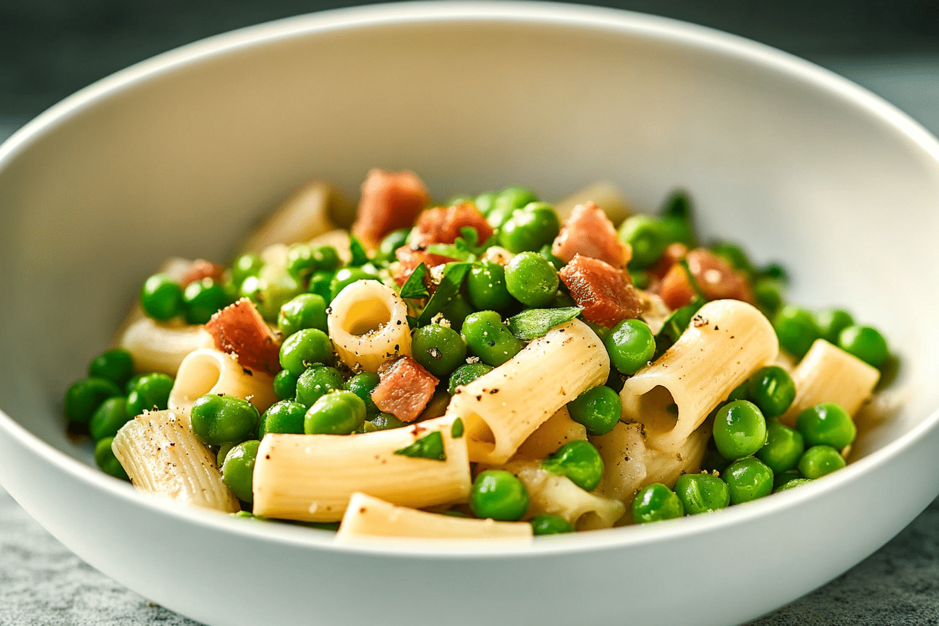 Pasta with Peas and Pancetta (Pasta e Piselli)