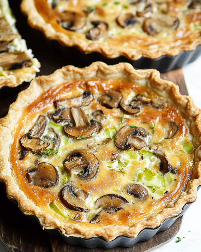 Leek and Mushroom Quiche (Gruyère Cheese)