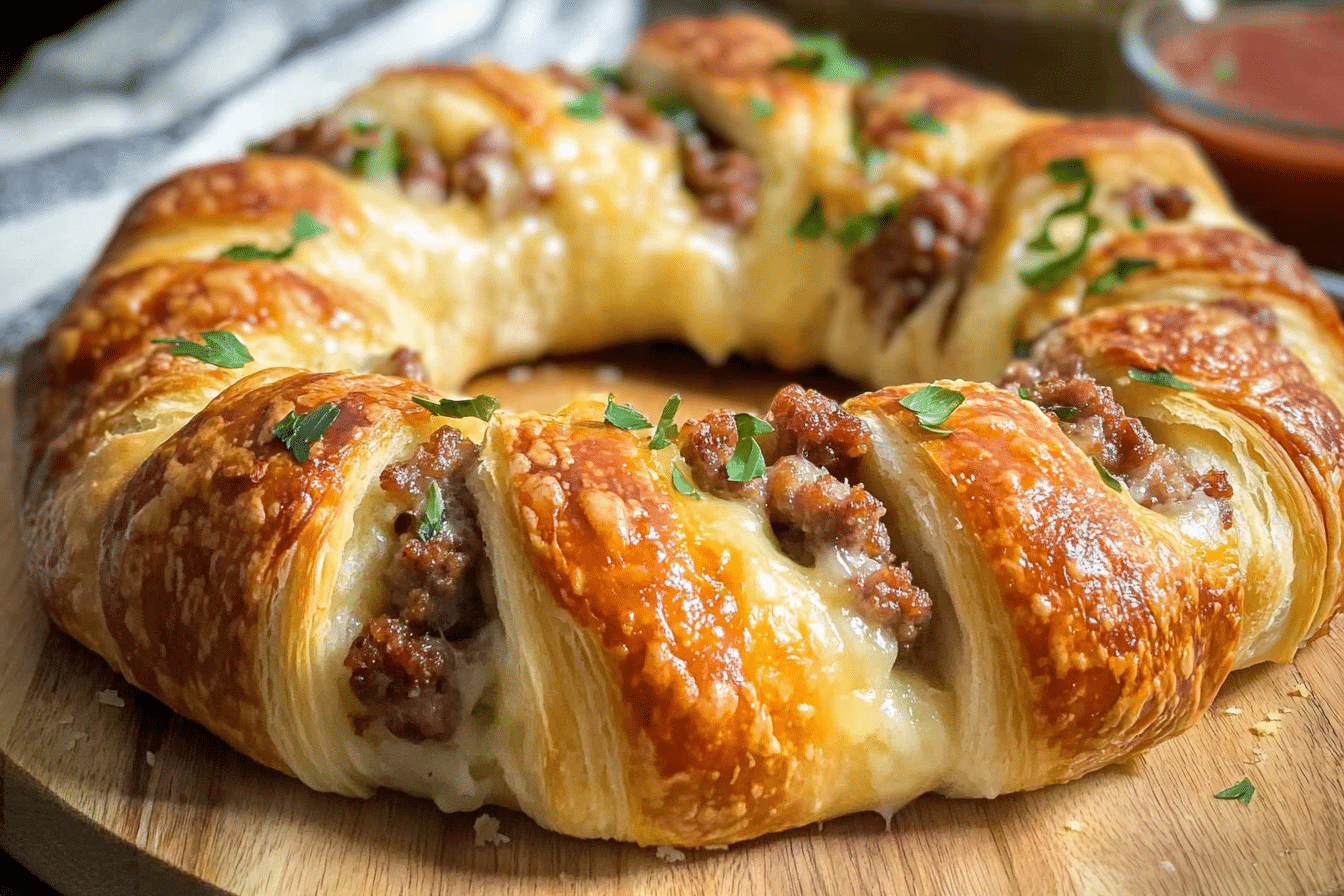 Sausage and Cheese Crescent Ring