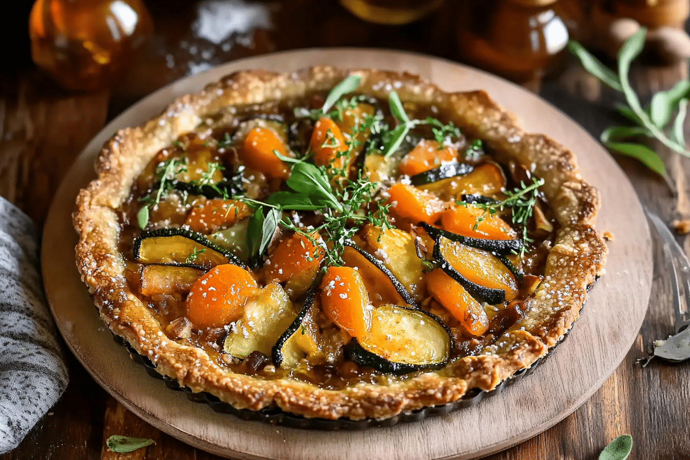 Winter Vegetable Buckwheat Crostata with Cheddar & Honey