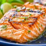 Grilled Salmon with Garlic Lime Butter