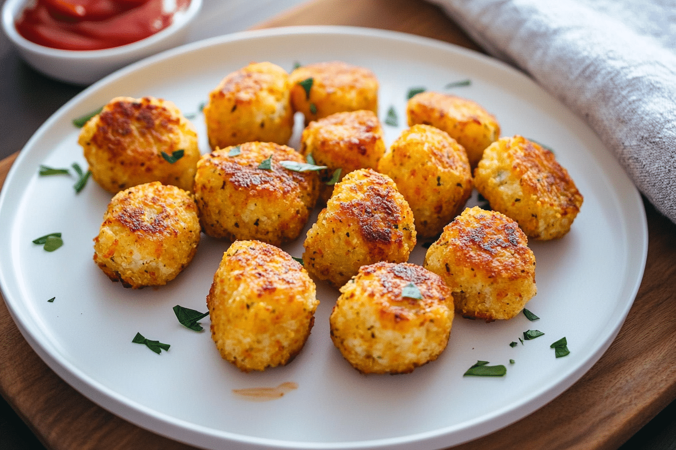 Skinny Baked Cauliflower Tots