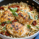30-Minute Sun-Dried Tomato, Parmesan, and Basil Chicken and Rice
