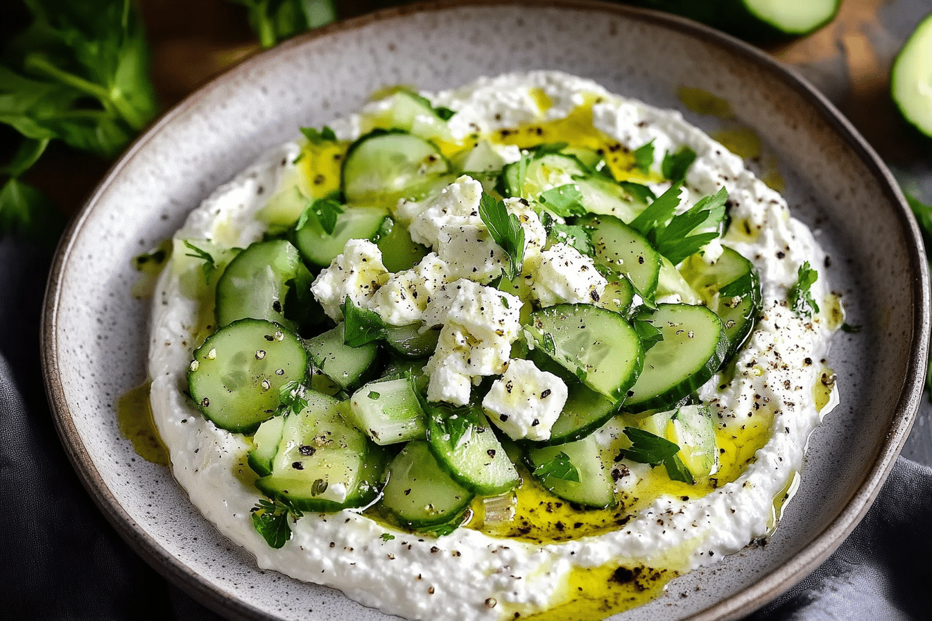 Whipped Feta Dip with Cucumber Salad