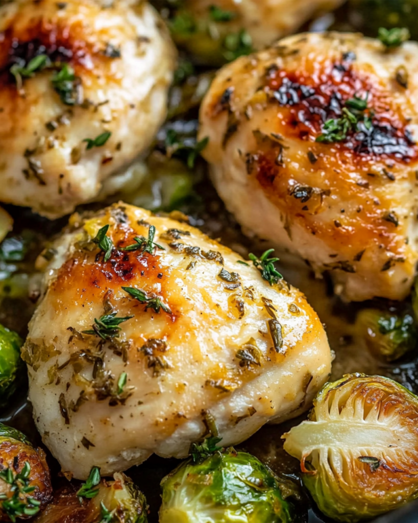 Garlic Dijon Chicken & Brussels Sprouts