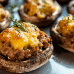 Sausage and Cheese Stuffed Mushrooms