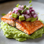 Baked Salmon with Avocado Mash