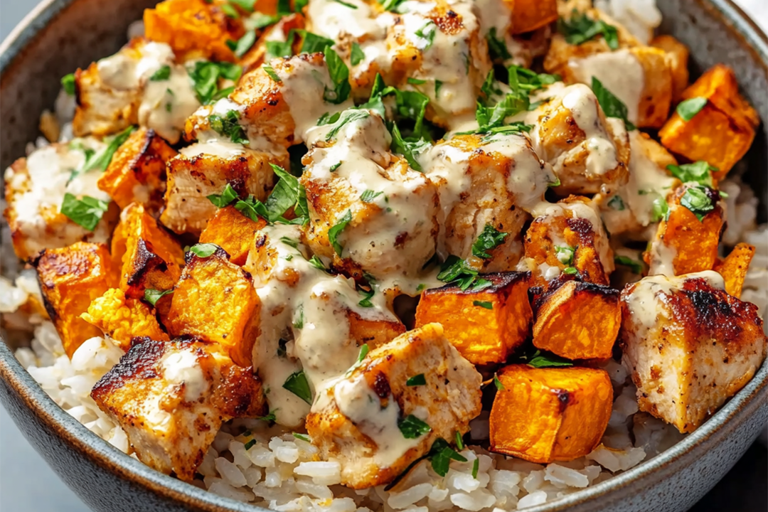 Chicken and Sweet Potato Rice Bowl