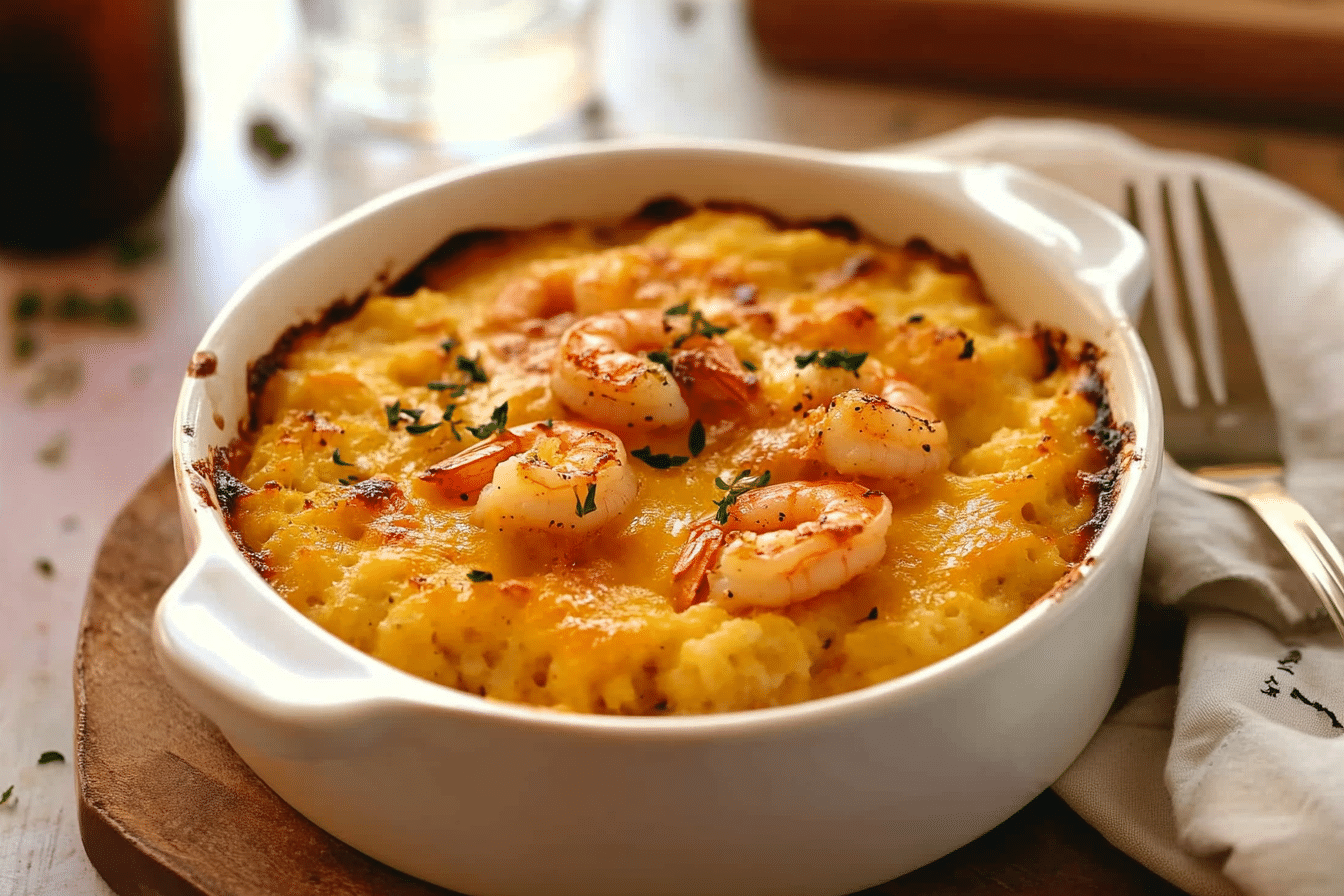 Spicy Shrimp and Grits Casserole