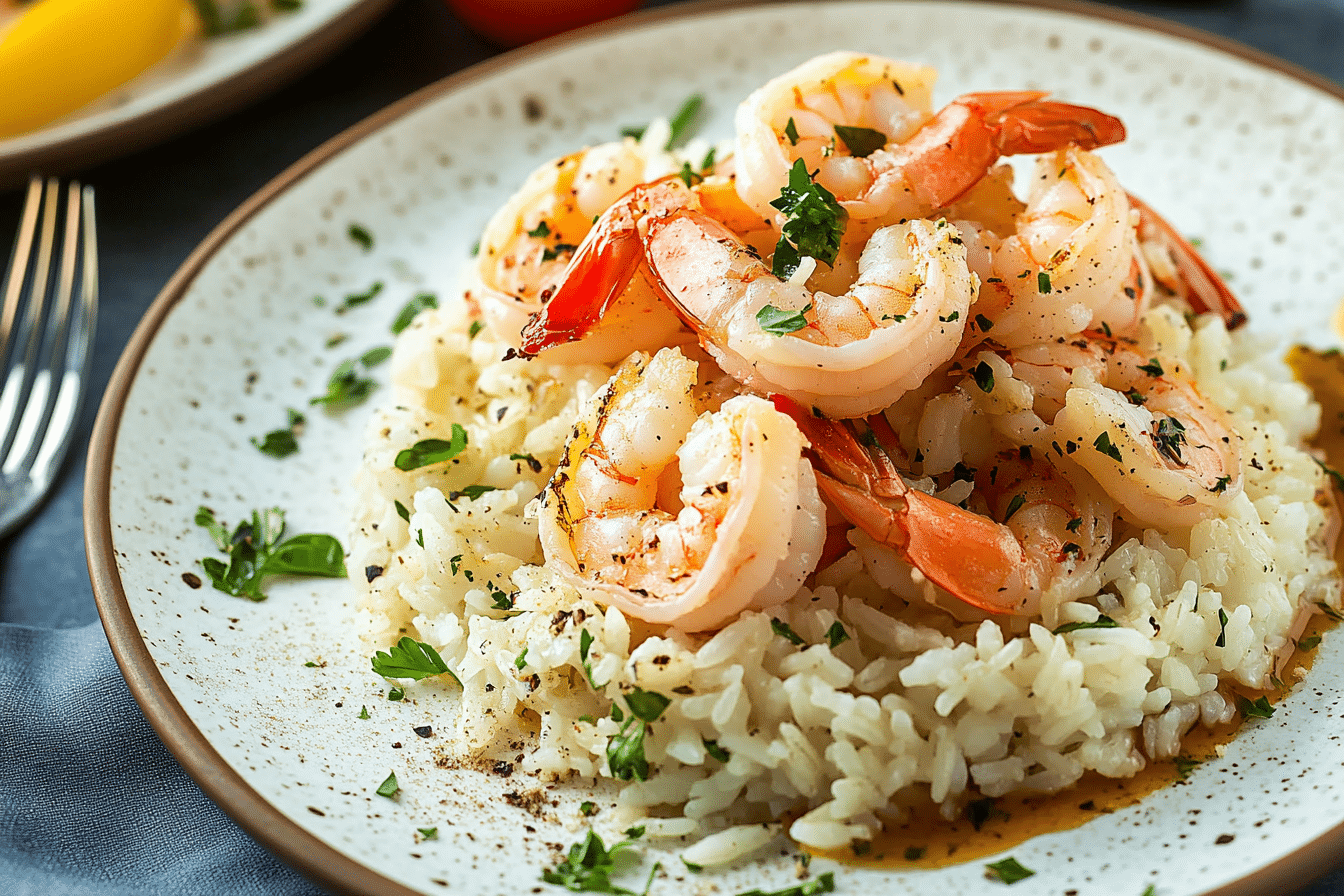 Shrimp Scampi With Rice