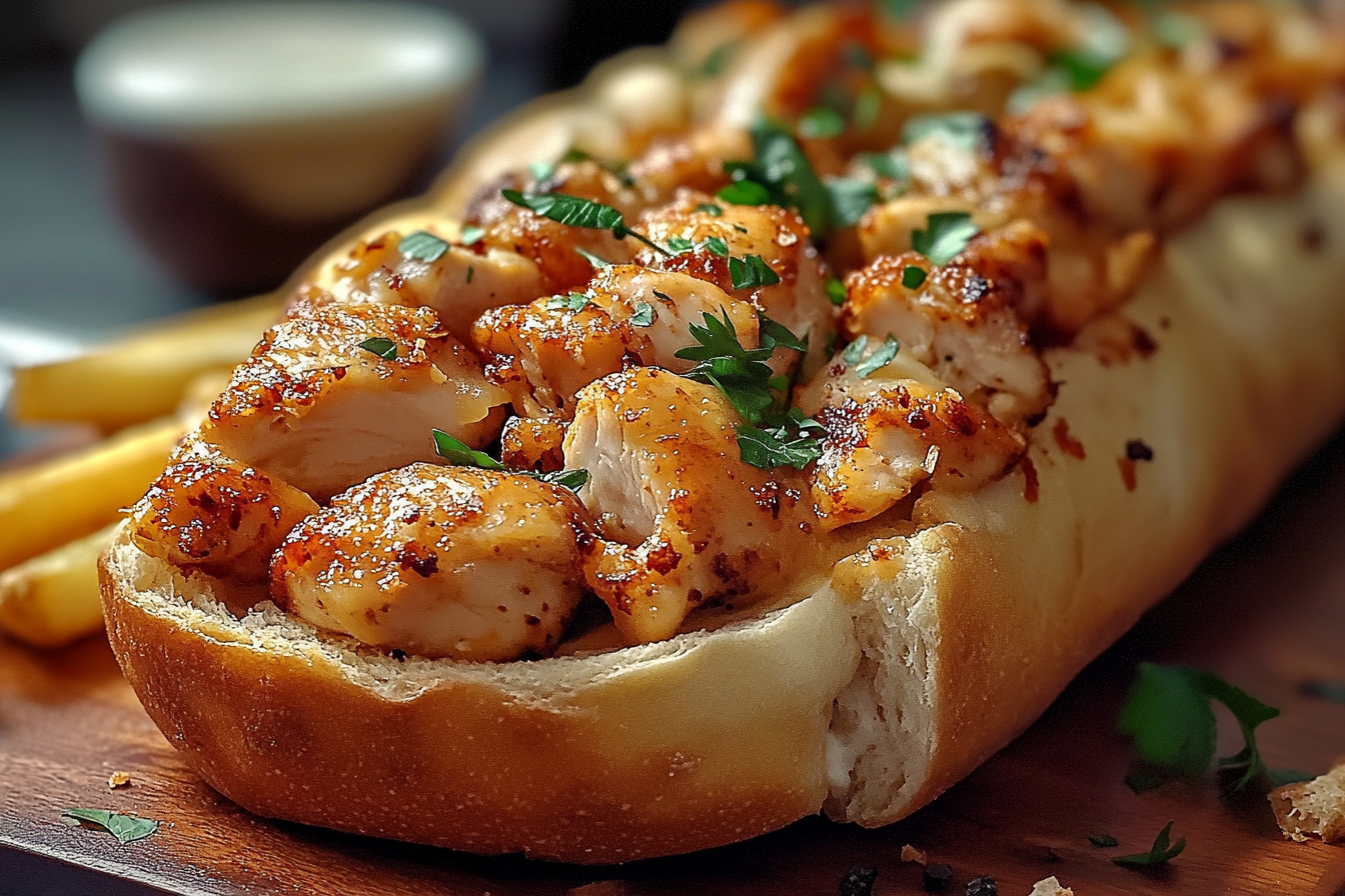 Bread with Chicken and Fries