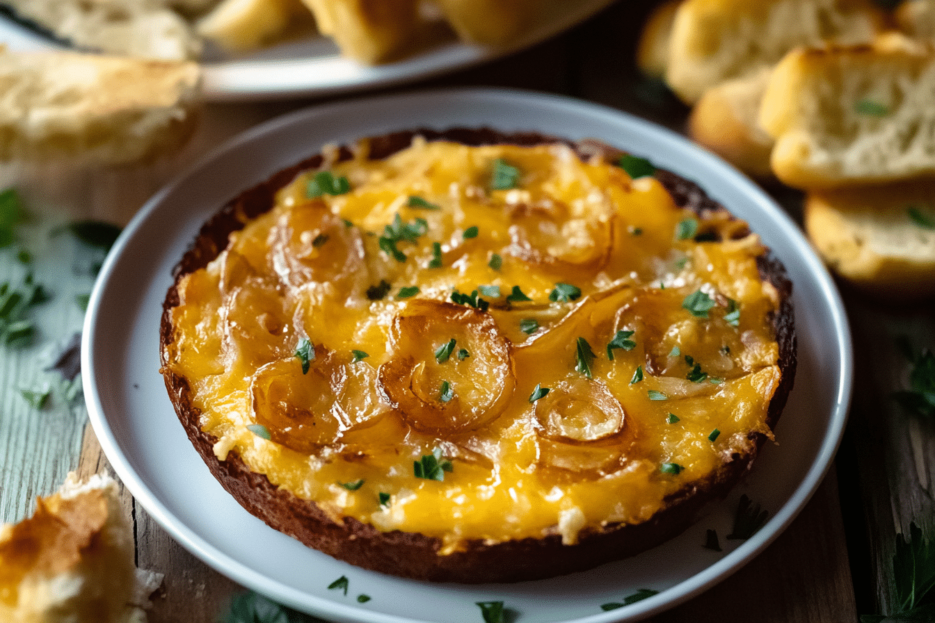 Beer Braised Onion & Cheddar Dip