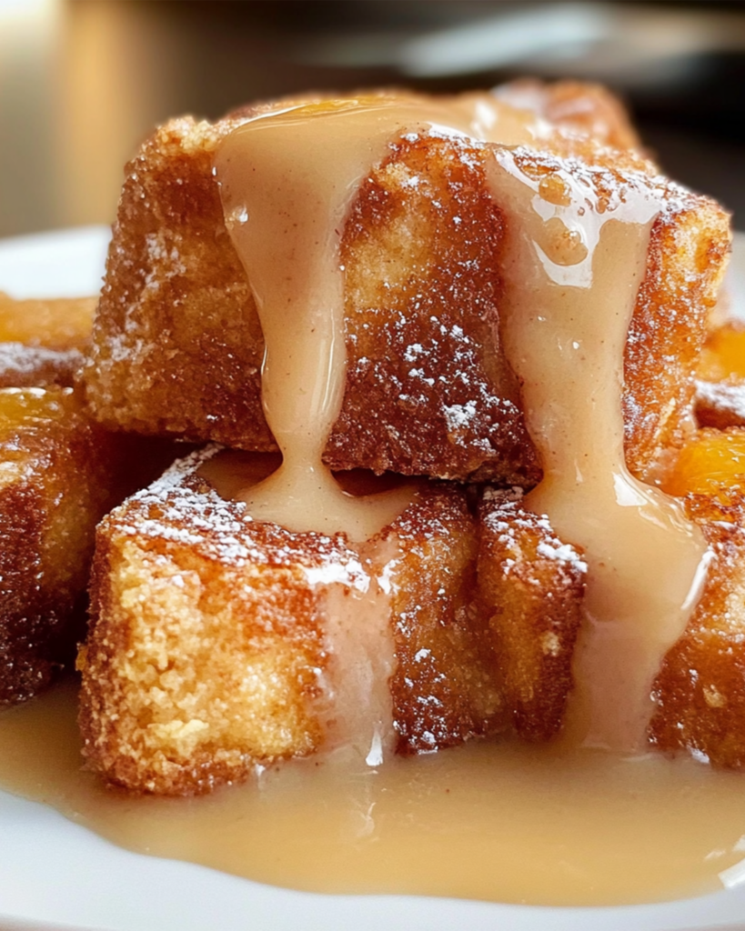 Peach Cobbler French Toast Bites