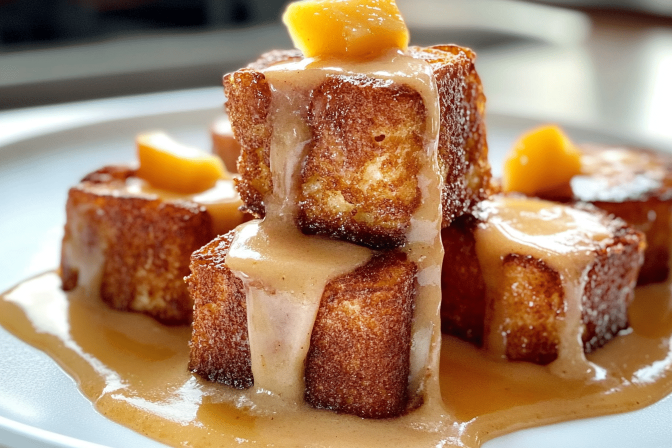 Peach Cobbler French Toast Bites
