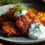 Sweet Potato Fritters with Dill Yogurt Sauce