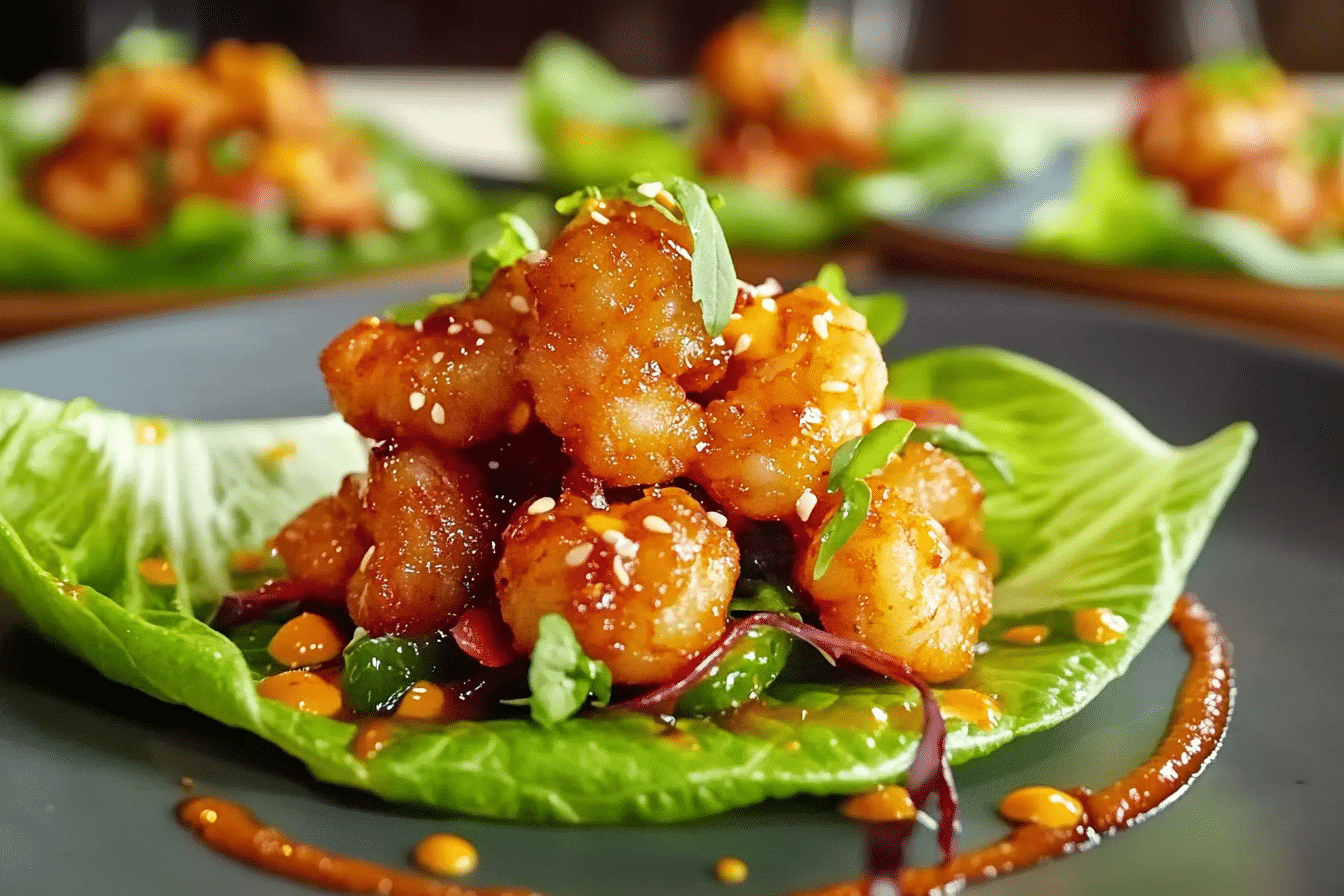 Bang Bang Shrimp Lettuce Wraps