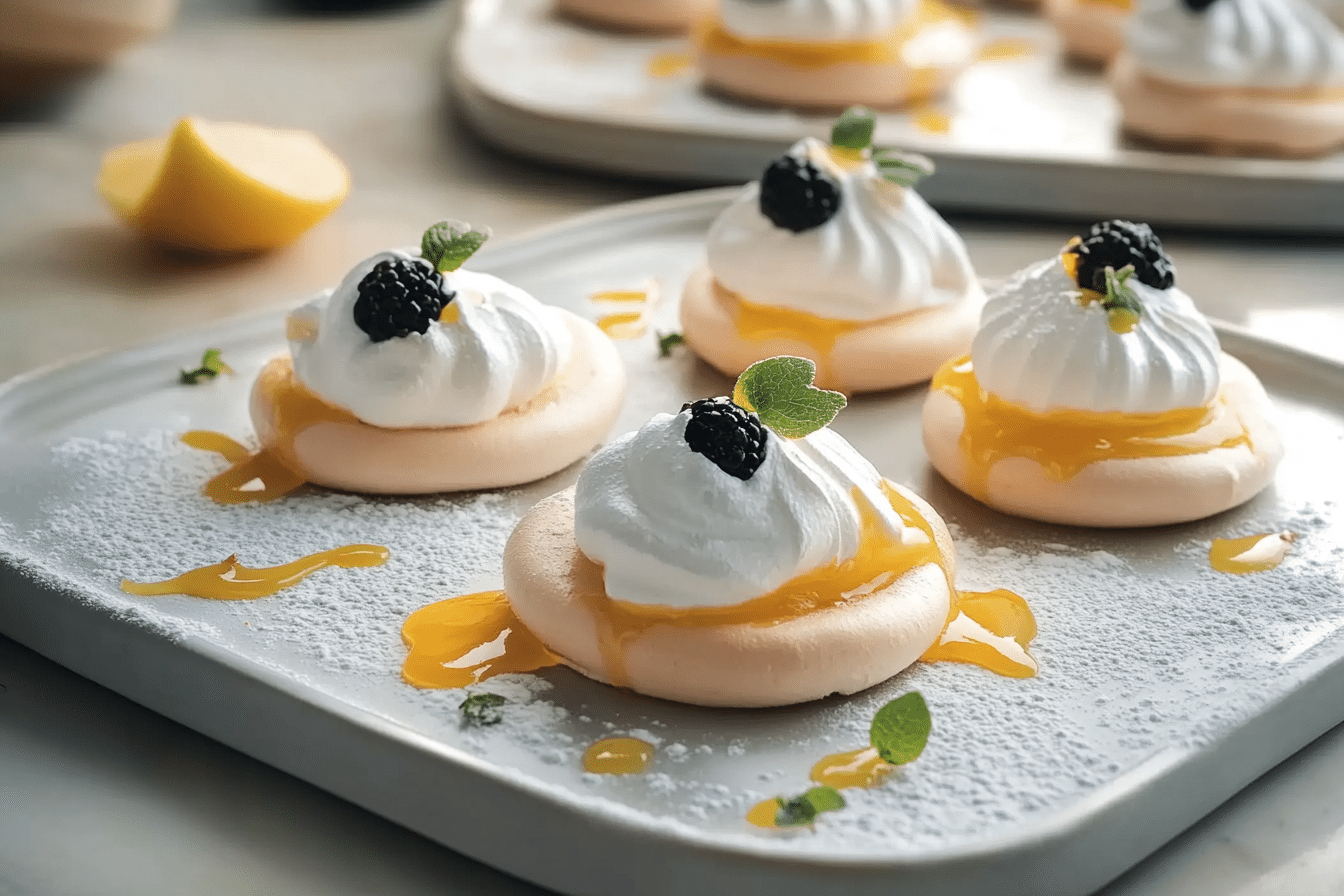 Mini Meringues with Lemon Curd