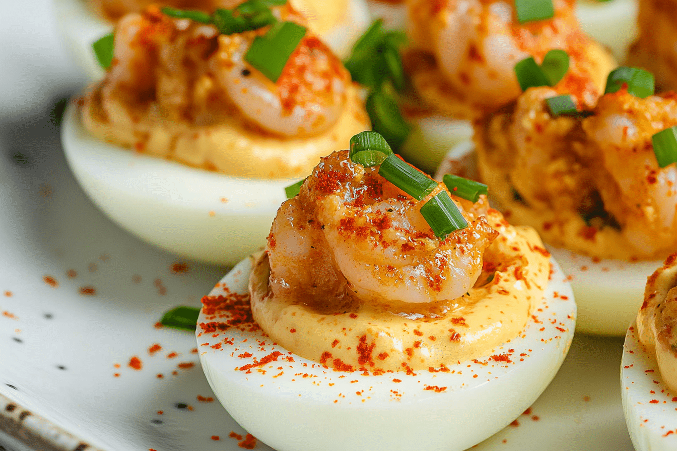 Cajun Firecracker Shrimp Deviled Eggs
