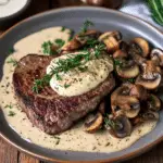 Filet Mignon with Rosemary Cream Sauce & Mushrooms