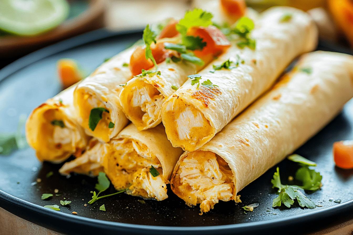 Baked Chicken and Cheese Taquitos