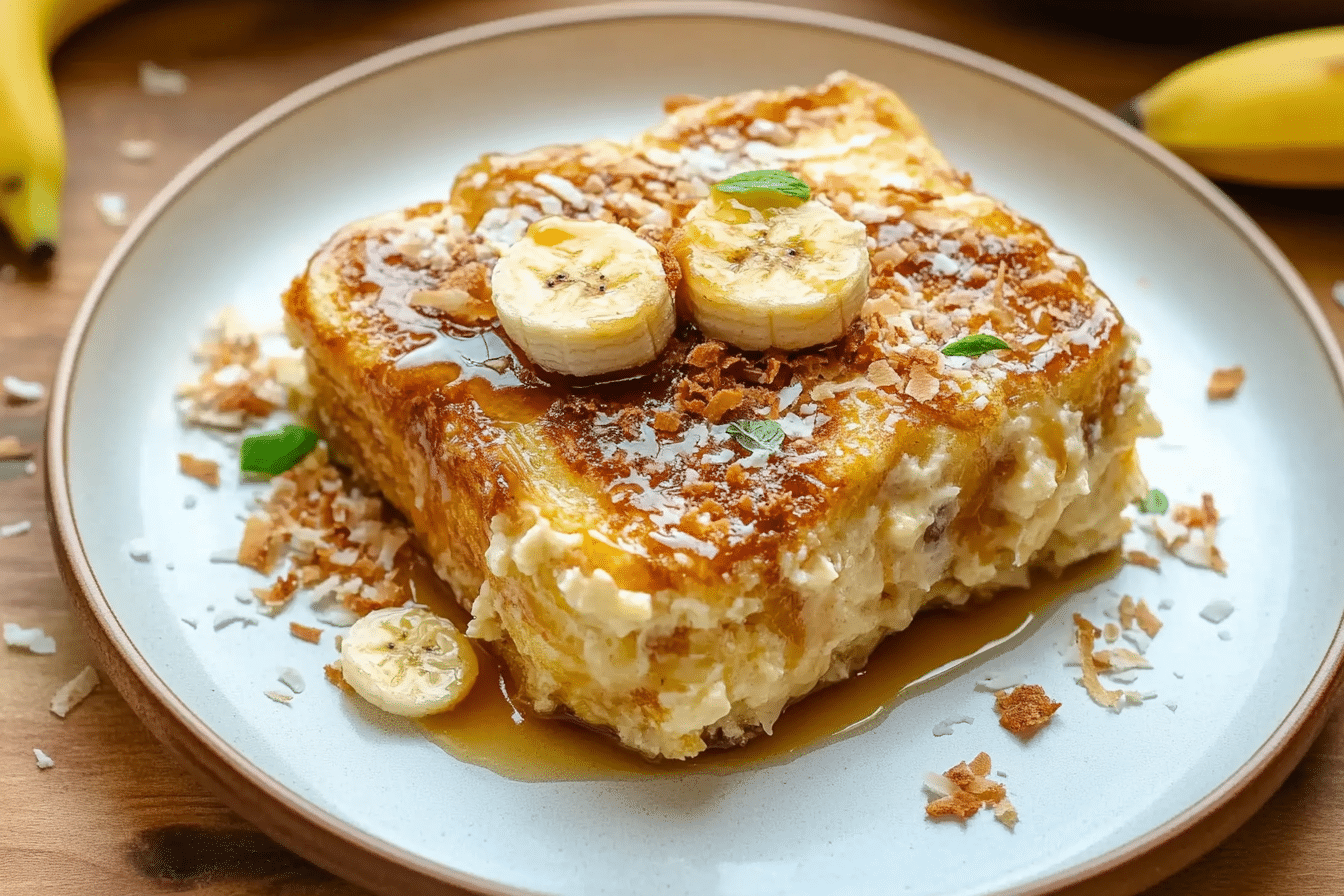 Banana Cheesecake French Toast Casserole