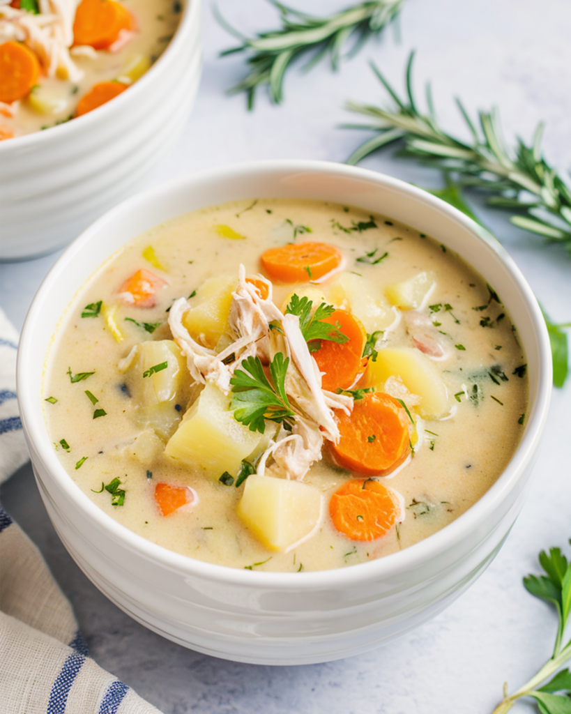 Healthy Chicken Pot Pie Soup