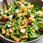 Spinach Pasta Salad with Feta & Cranberries