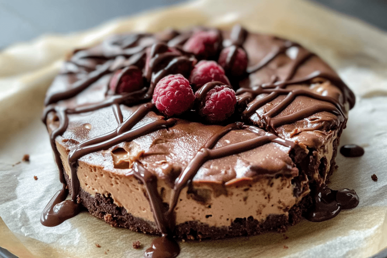 Lighter Chocolate Cottage Cheese Cheesecake