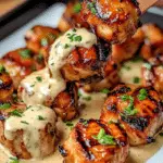Grilled Chicken Bites with Creamy Garlic Sauce