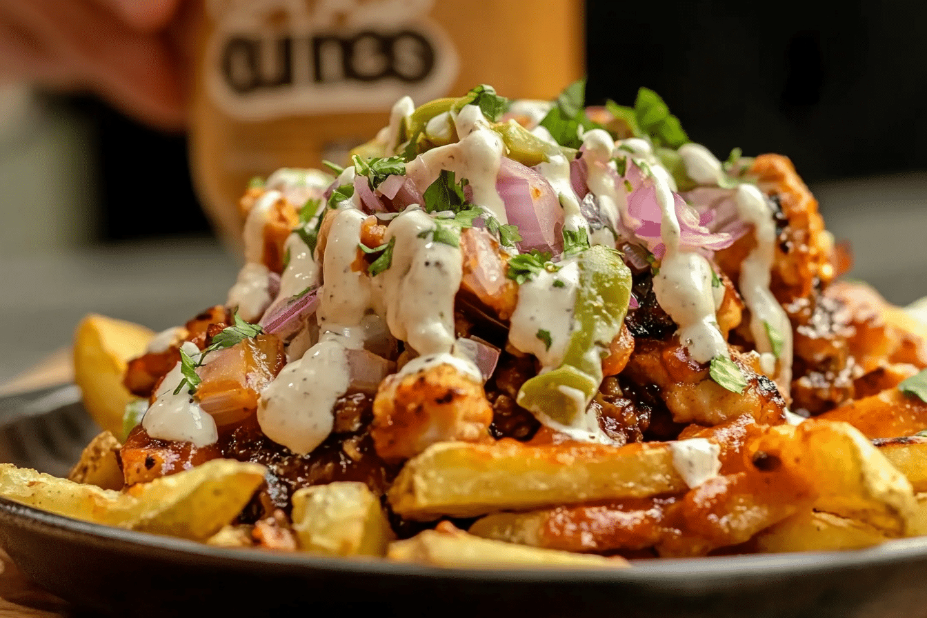 Chicken Al Pastor Loaded Fries
