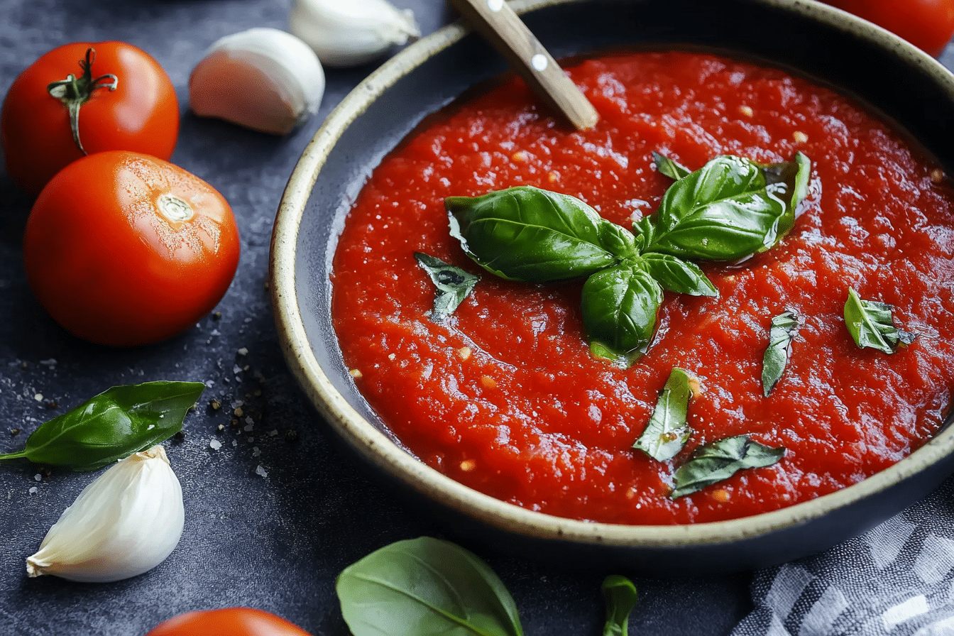 Fresh Tomato Sauce with Basil and Garlic