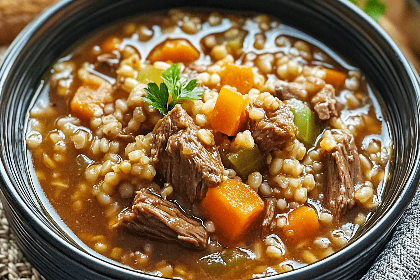 Slow Cooker Beef Barley Soup