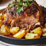 Roast Mutton Shoulder & Potatoes