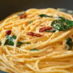 Spaghetti & Spinach with Sun-Dried Tomato Cream Sauce