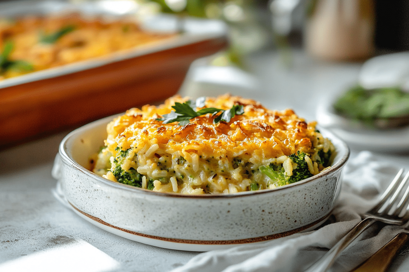 Cheesy Broccoli Rice Casserole