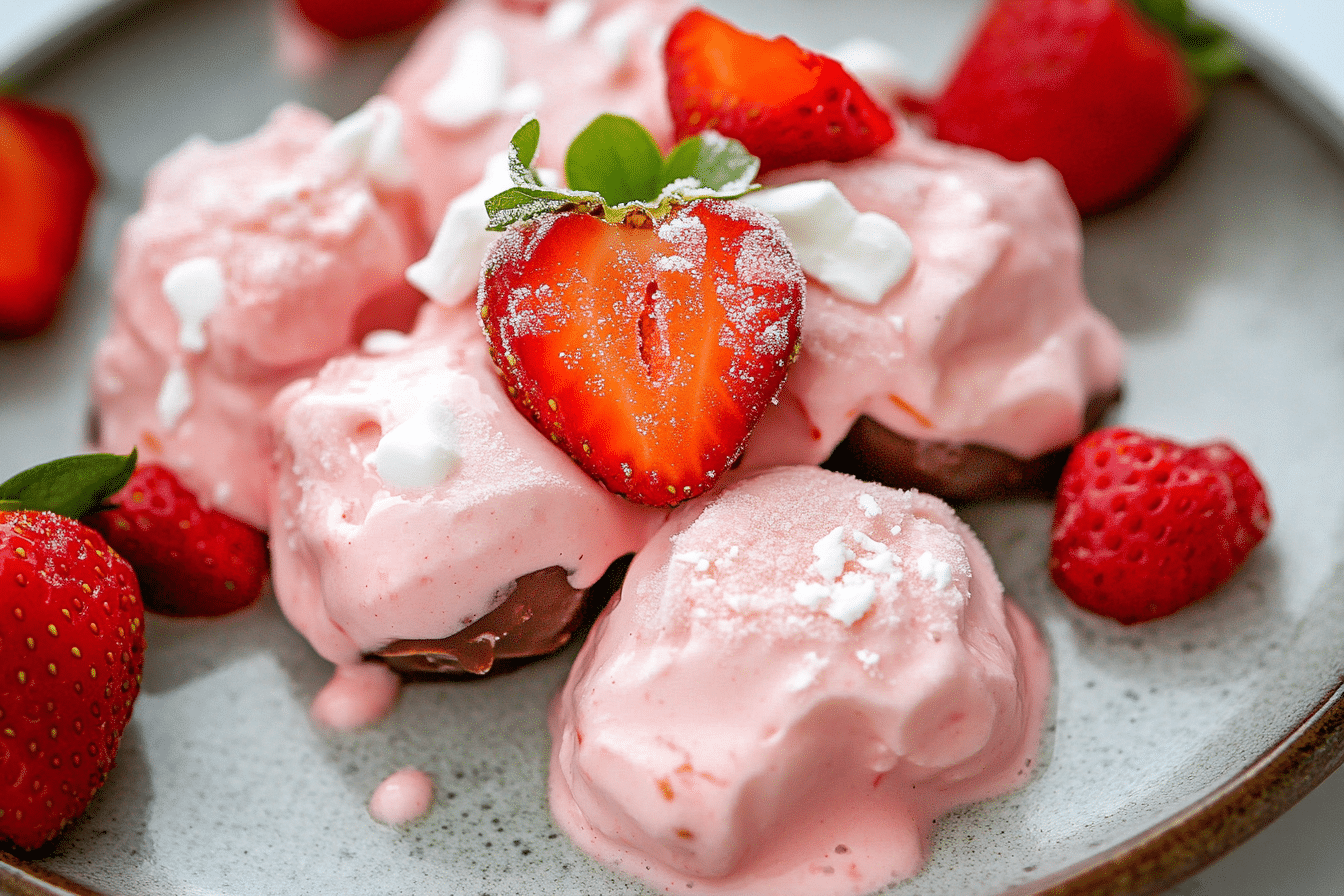 Frozen Strawberry Yogurt Bites