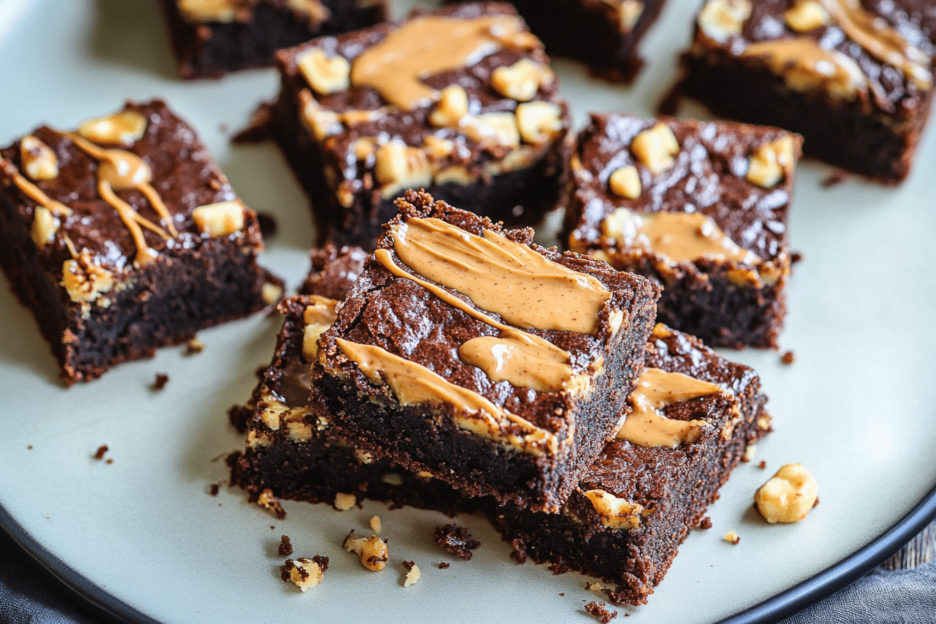 Healthy Banana Peanut Butter Brownies