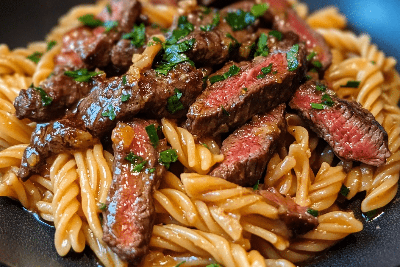 Garlic Butter Steak Pasta