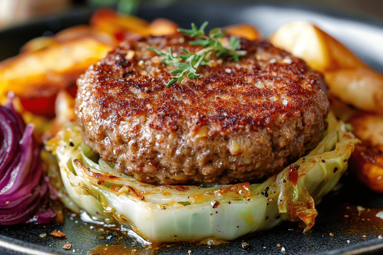 Baked Cabbage Nest Burgers