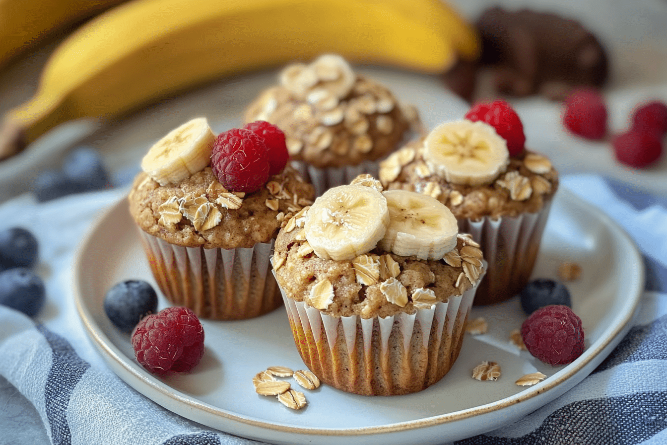 Healthy Banana Oat Muffins