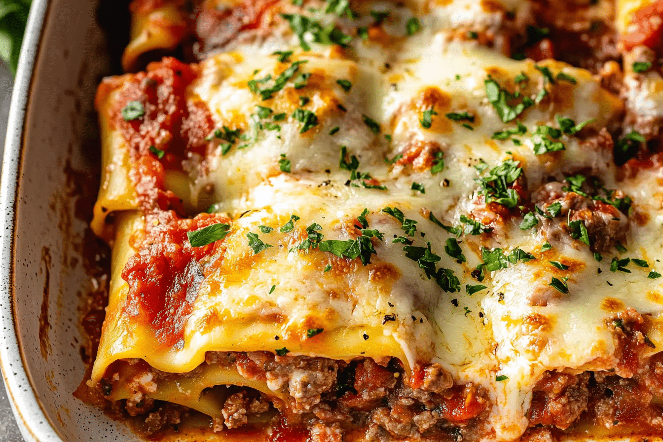 Beef and Cheese Manicotti